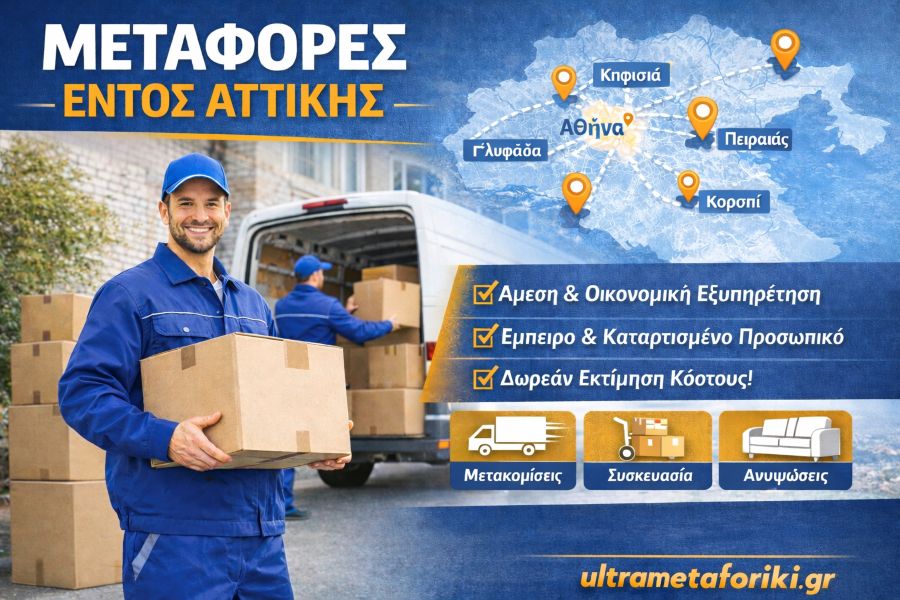 μεταφορές εντός Αττικής με επαγγελματική μεταφορική εταιρεία